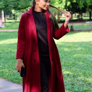 Long Over Coat Maroon