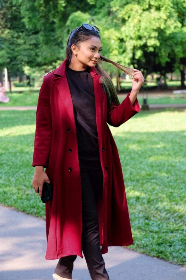 Long Over Coat Maroon