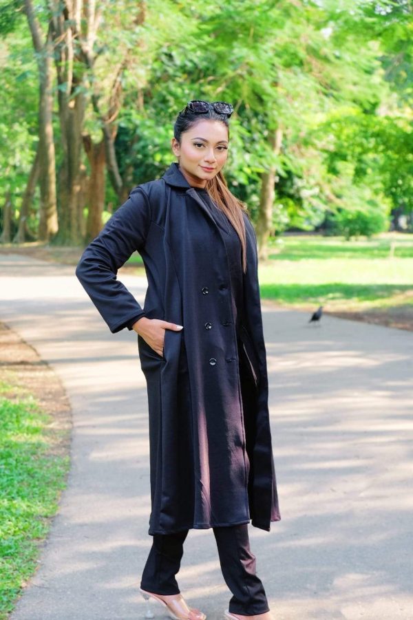 Long Over Coat Black