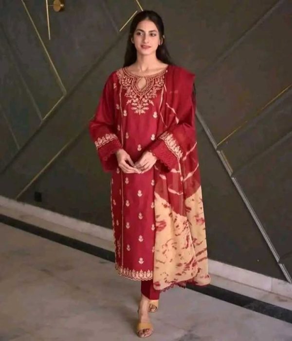 Bilashi Embroidery Three Piece Set For Women - Image 2
